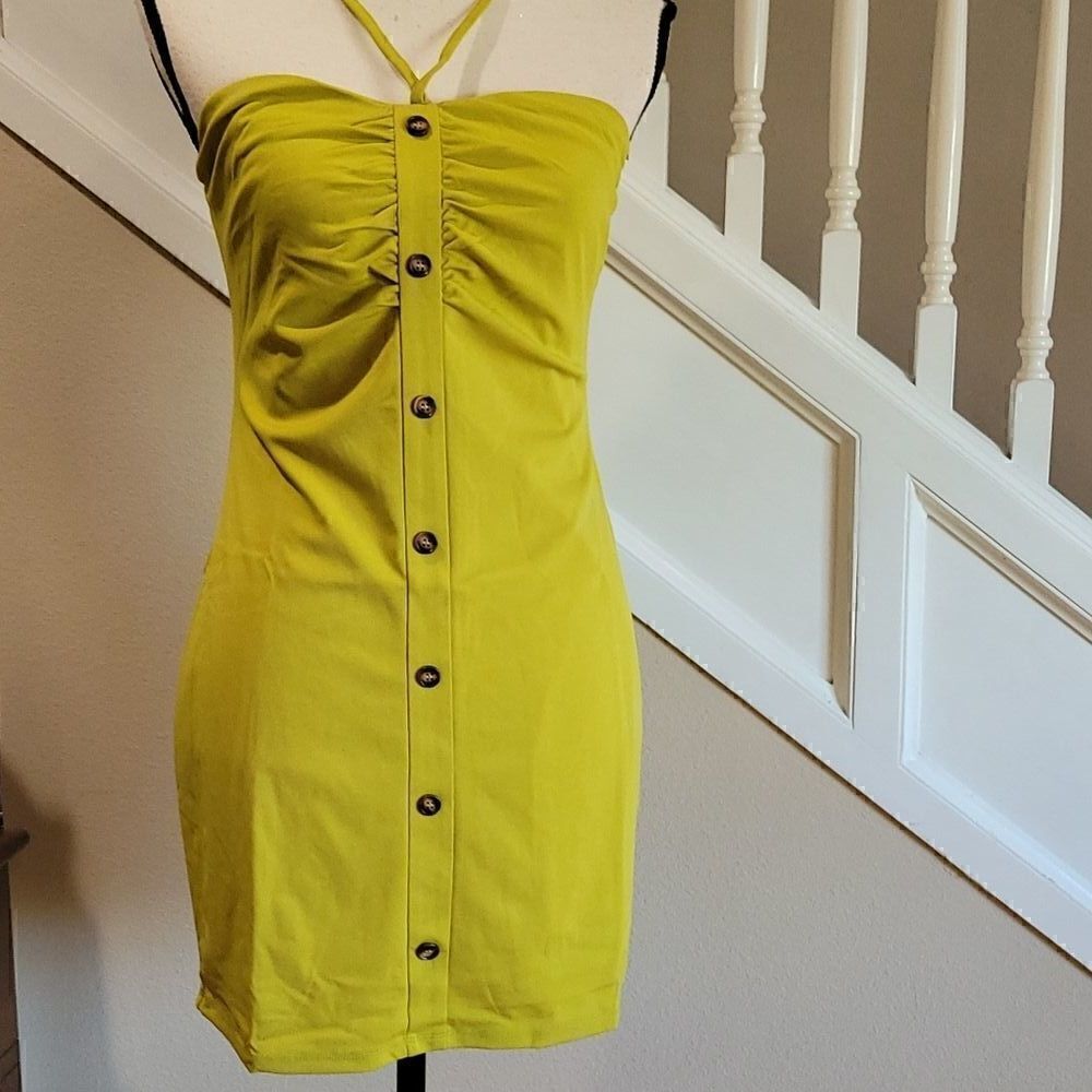 ♡♡♡ Women's Sexy Bodycon Party Bandeau Mini Dress Green Sz L